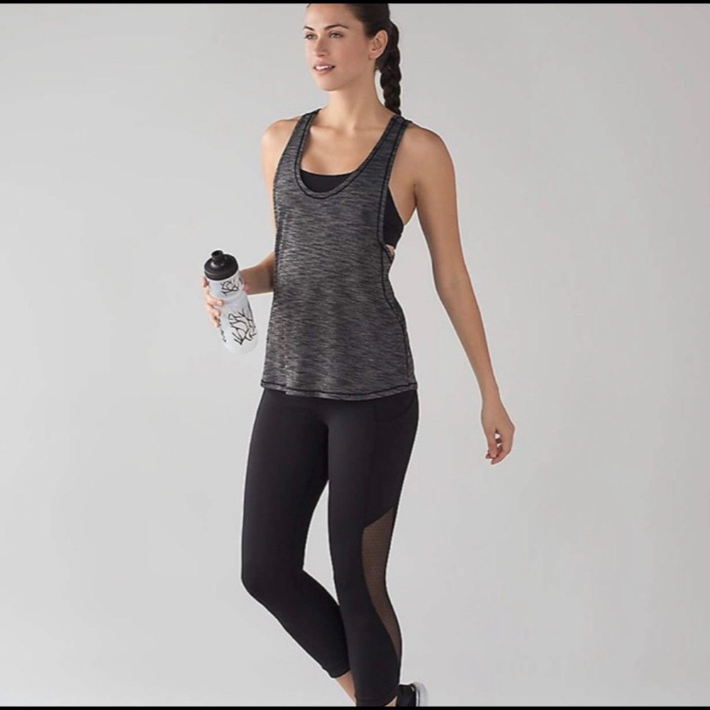 Lululemon Glide and Stride tank in heathered black